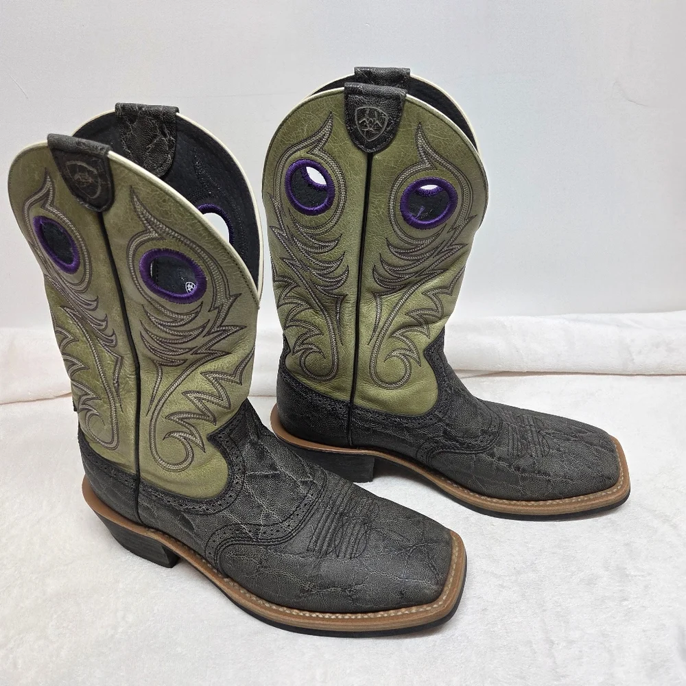 Ariat 10011808 Heritage Roughstock Western Leather Cowboy Mens Boots Size 9 - Picture 3 of 14